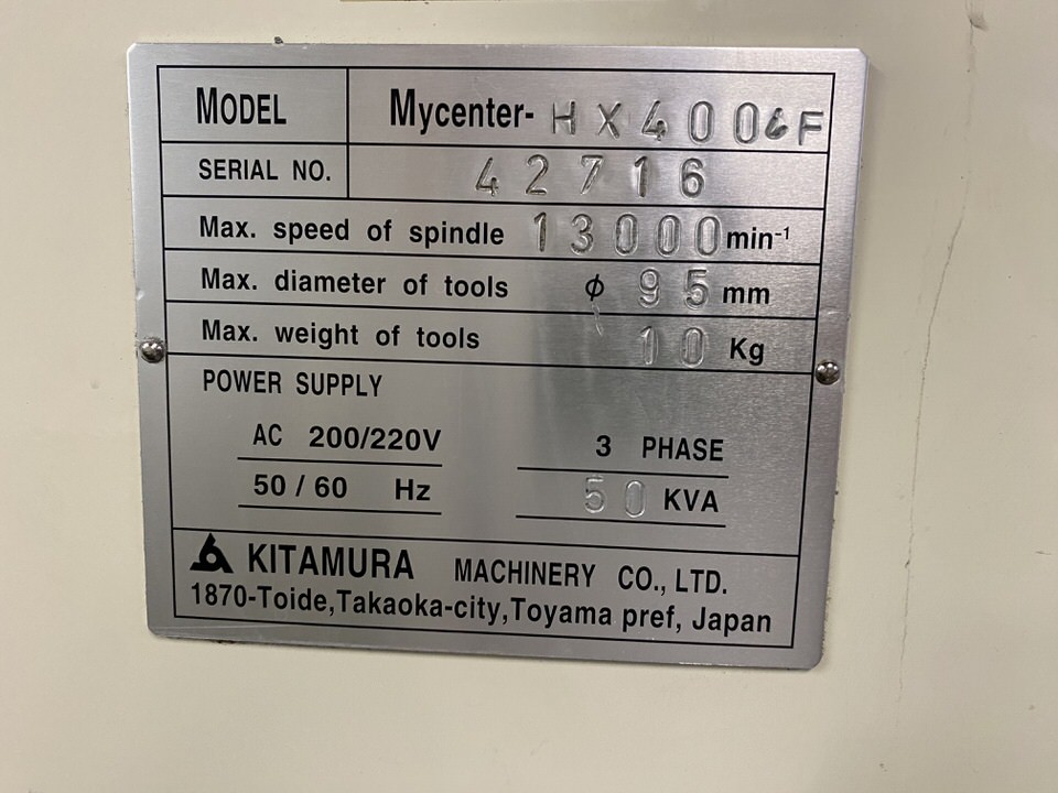 Used 2004 Kitamura MyCenter HX 400iF