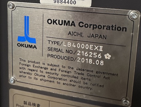 Used 2018 Okuma LB4000EXII C1500