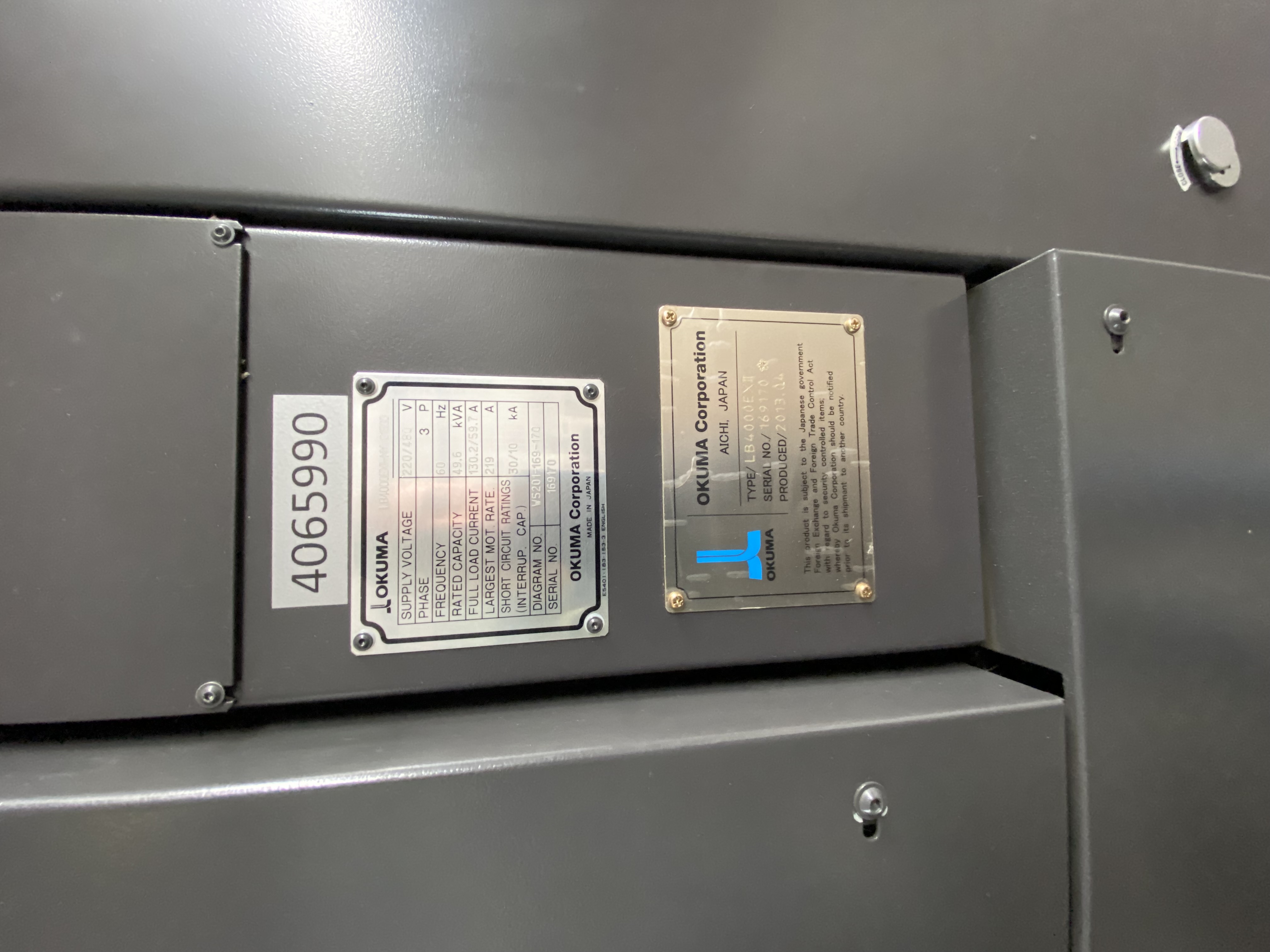 Used 2013 Okuma LB4000 EX-MY C-1500 Live Tooling on Turret