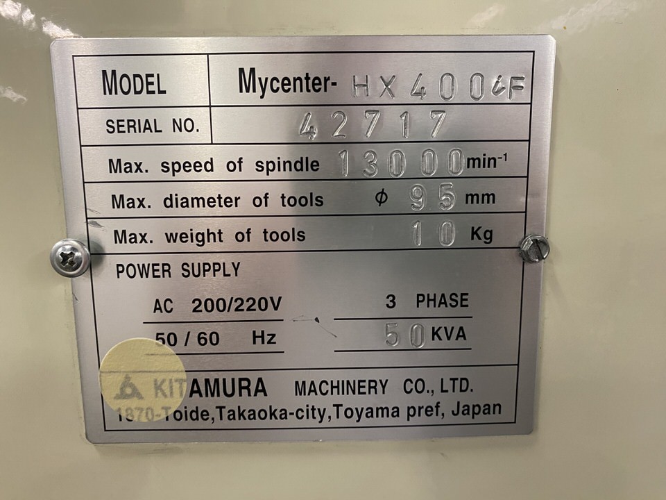 Used 2004 Kitamura MyCenter HX 400iF 5th Axis HMC