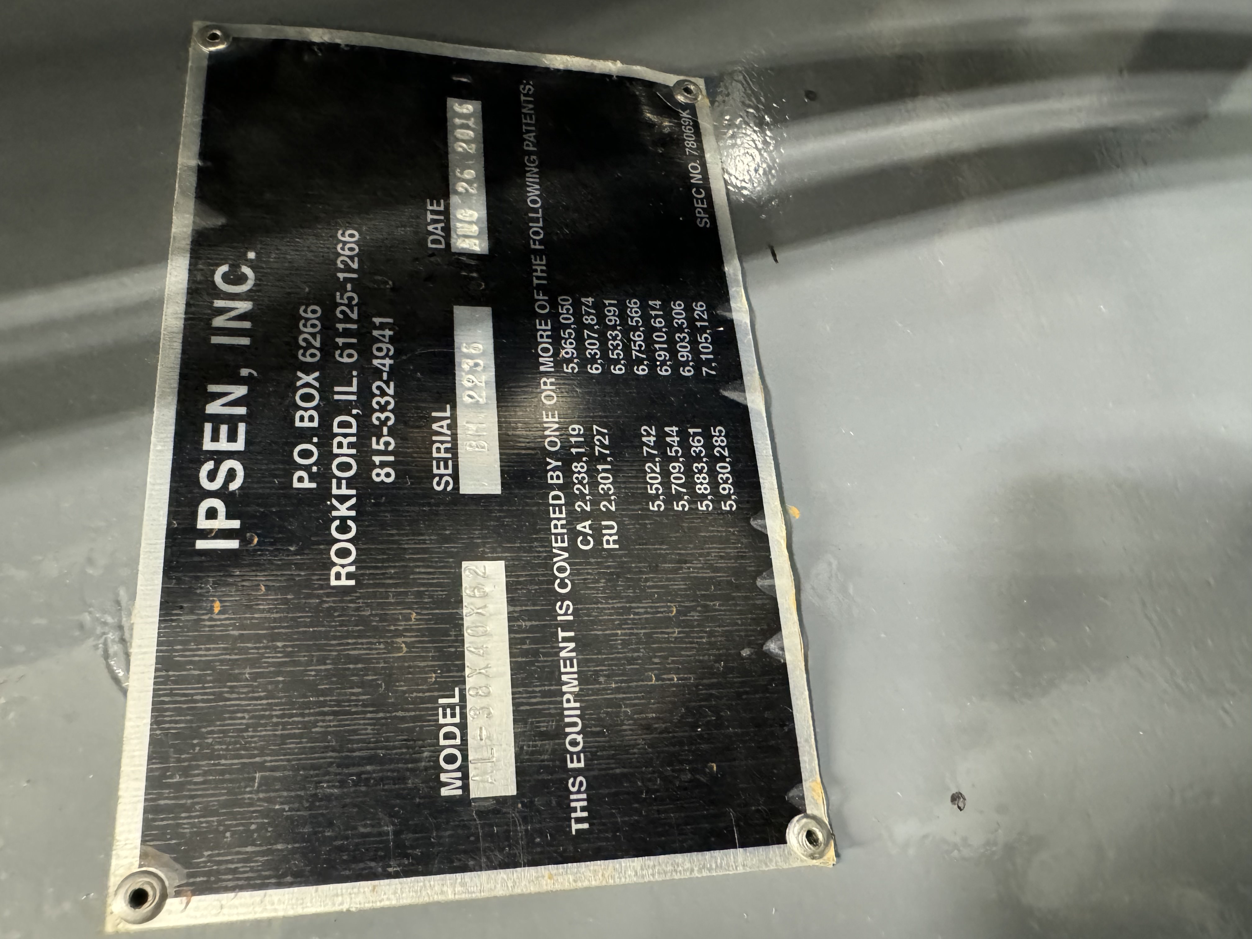 Used 2017 IPSEN INC AL-38X40X62 VACUUM BRAZE FURNACE