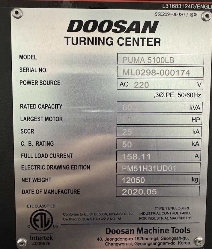 Used 2020 Doosan Puma 5100LB