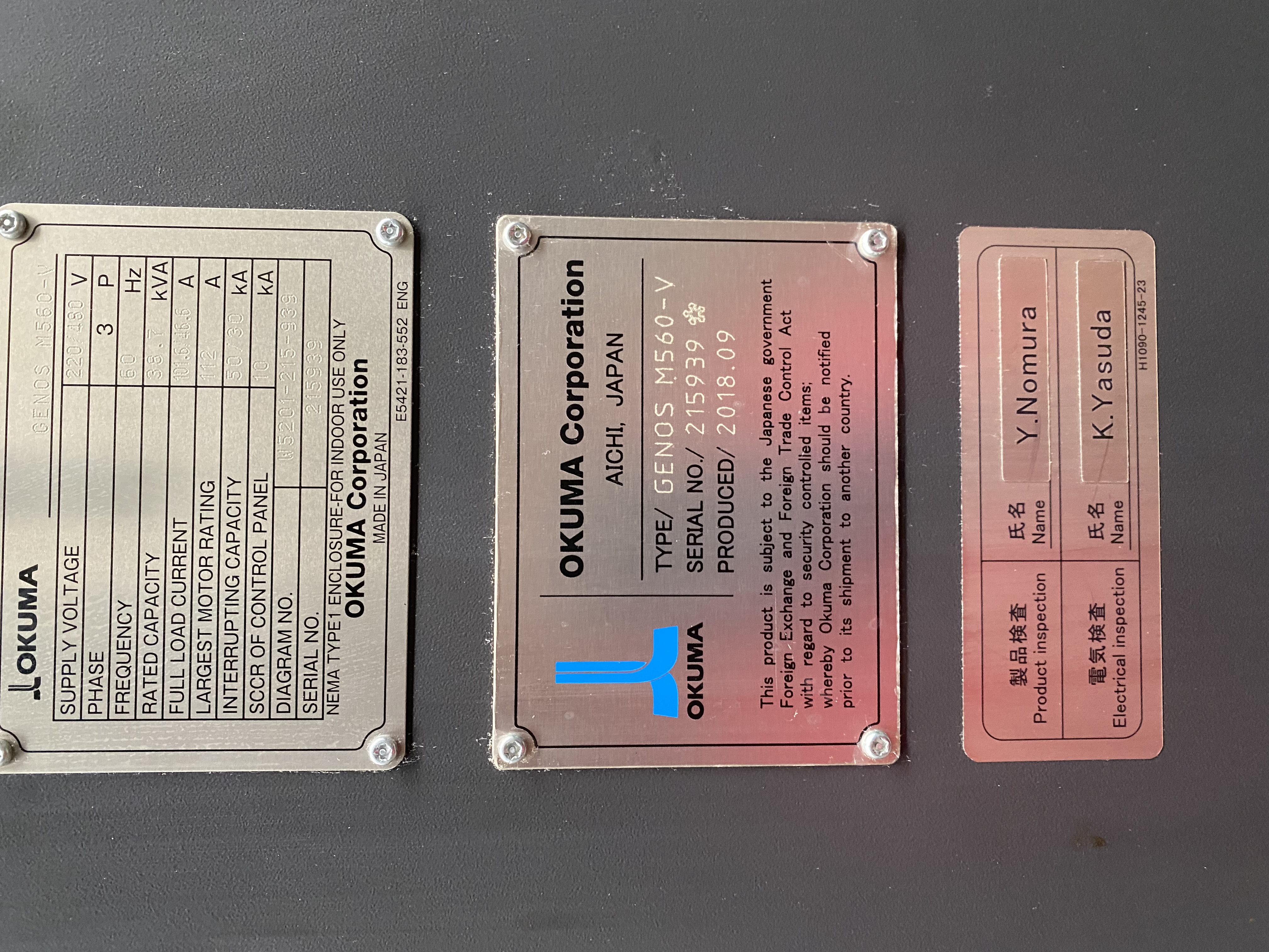 Used 2018 Okuma M560-V Mill W/2018 LYNDEX NIKKEN CNCB350 FA 4TH AXIS SN:1008 THRU HOLE 5.625” Set up with 200 psi Thru Hole Collant Unit