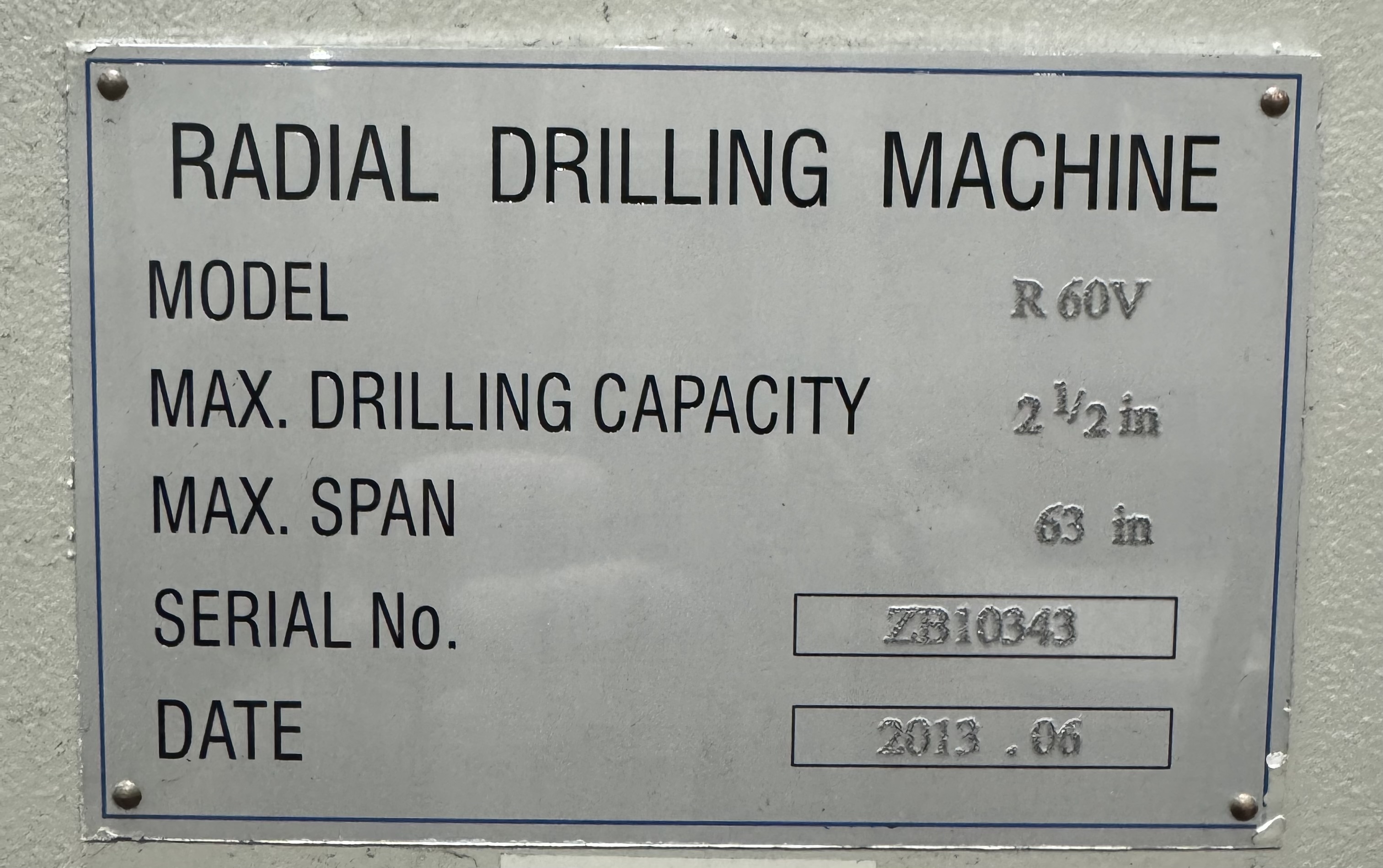 Used 2013 Knuth R 60V Radial Arm Drill