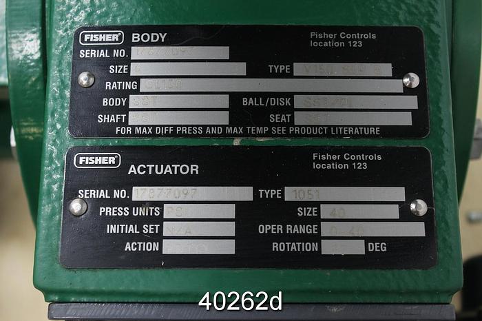 Used Fisher V150 6" Vee Ball Control Valve #40262