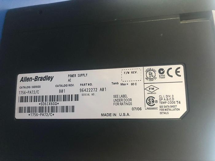 Used Allen-Bradley 1756-PA72/C