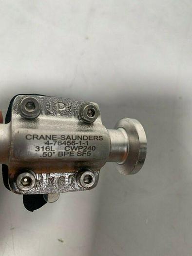 Used Crane-Saunders 4-76456-1-1 .5" 316L Stainless Steel Diaphragm Valve