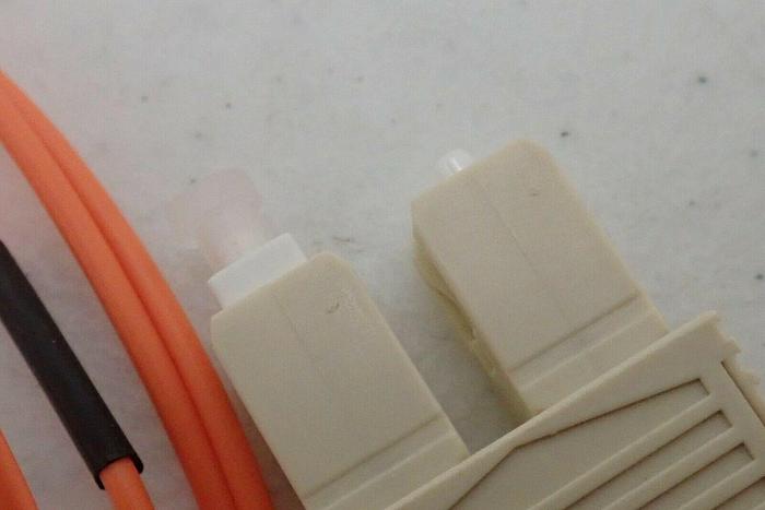 Used (5) Duplex Multimode 62.5/125 Fiber Optic Cables: RoHS LC-SC 3M, Black Box ST-LC