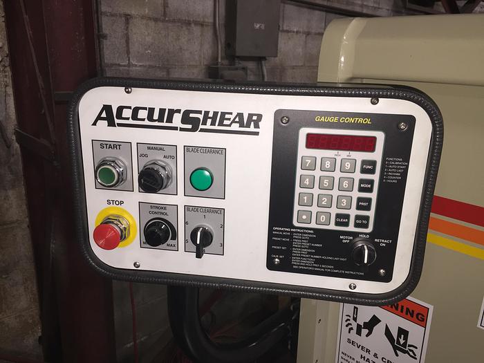 1/4" X 12', " NEW" ACCURSHEAR, 625012, HYDRAULIC SHEAR