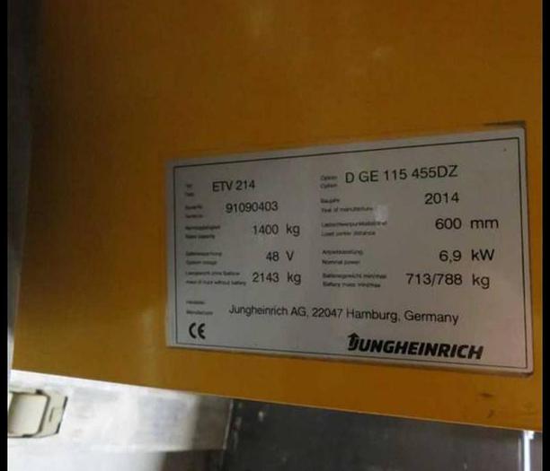 Used FORKLIFT JUNGHEINRICH ETC 214 -2014