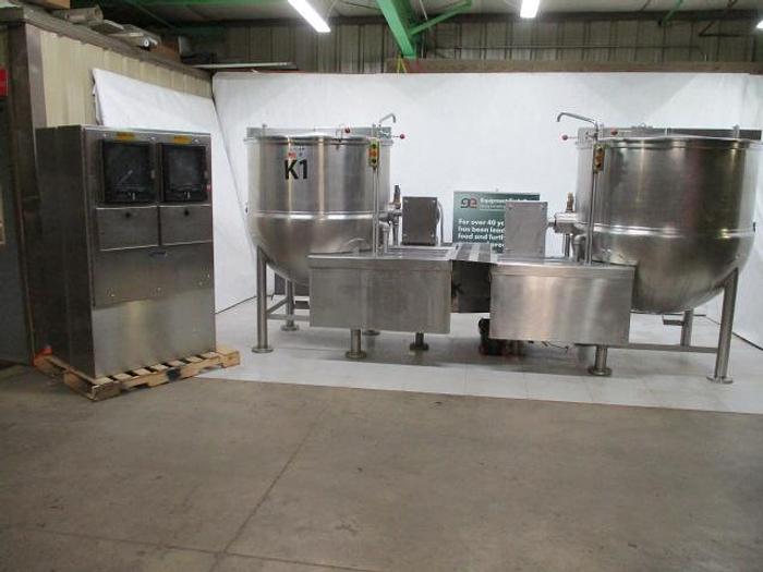 Used JC Pardo/Cleveland Cook Chill Horizontal Agitator Mixer Kettles; Md#HAMKDL; 400G & 300G