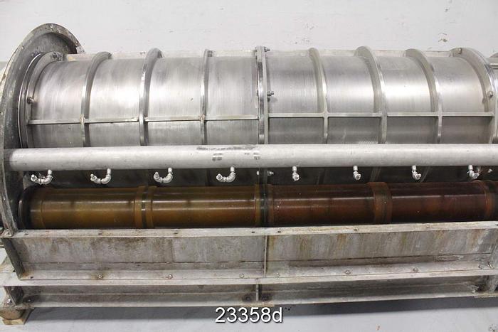 Used Fkc RST-S630X3000L Rotary Screen Thickener, 2Hp Drive, 460V, 24"X120"  Thickening Cylinder, Perforated Plate Hole Diameter Approx. 0.038" #23358