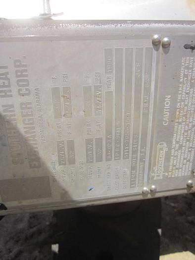 Used Used  Southern Heat Exchanger Corp. approximately 368 sq ft. horizontal 304L stainless steel shell and tube heat exchanger