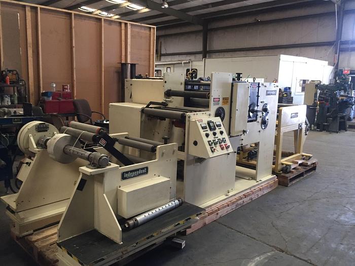 Used 19" WIDE ROTARY DIE CUTTER WITH COMCO REWINDER
