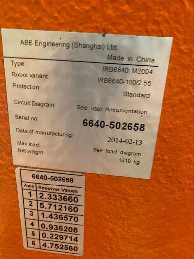 Used ABB IRB 6640 180/2.55 NEW 2014 WITH ARO SPOT WELDING GUN AND REXROTH WELDING CONTROLLER