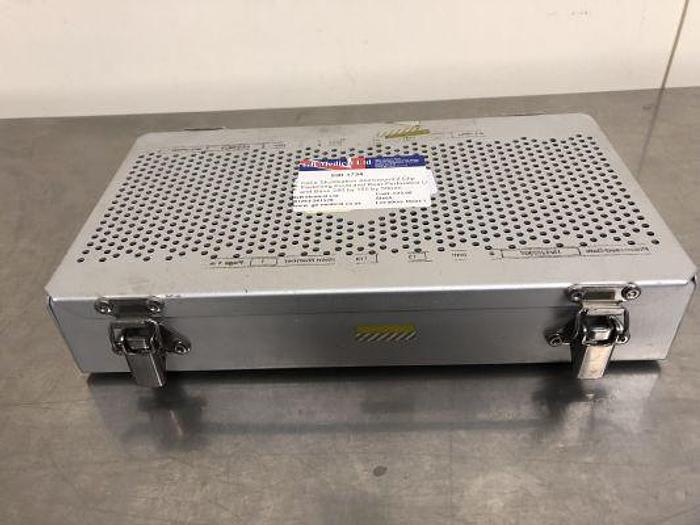 Used Case Sterilisation Aluminium 2 Clip Fastening Front and Rear Perforated Lid and Base 280 by 155 by 50mm