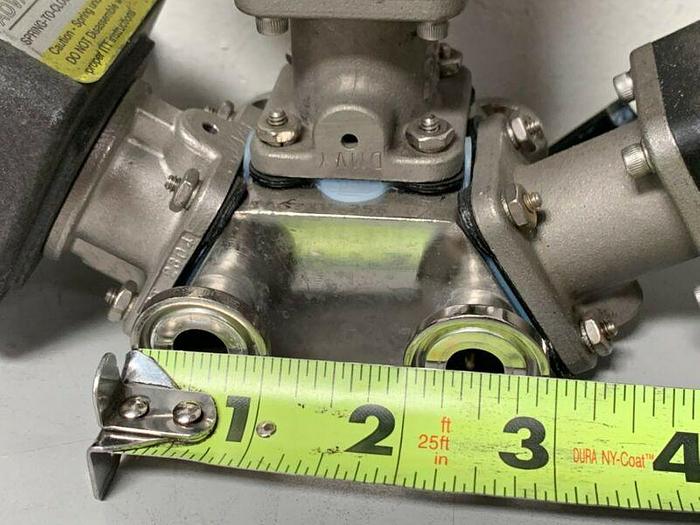 Used 3 ITT Sherotec 90PSI Stainless Steel Valves w/ 3 Position Monitors 1/2" Sanitary