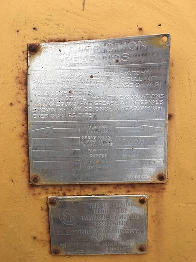 Used Electric Machine 1050kW 1200 RPM 600 Volt Single Bearing Synchronous AC Generator End