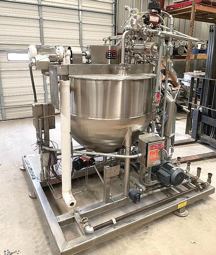 Used 125 GALLON LEE DOUBLE MOTION MIX KETTLE - S/S - JACKETED (#9948)