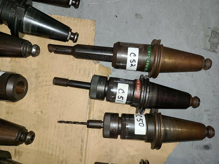 Used Assorted CNC Tool Holders with Cutters & Drills For Milling Machines VMC Tools O