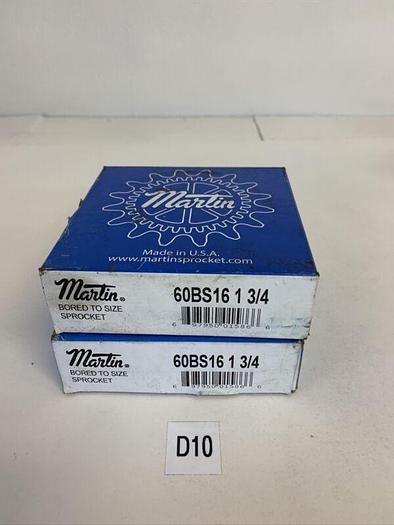 Martin 60BS16 1 3/4 Industrial Sprocket 1-3/4" Bore In Sealed Box ( Lot Of 2)
