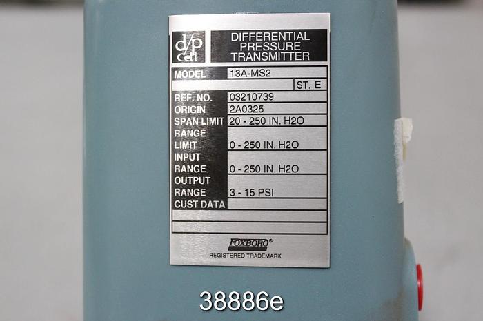 Unused Foxboro 13A-MS2 Differential Pressure Transmitter #38886