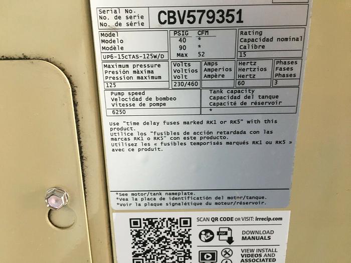 Used INGERSOLL RAND UP6-15CTAS-125