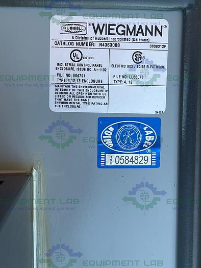 Used Wiegmann N4363008 Enclosure w/ Fuji Electric PHL11B12-E1, Mettler Toledo Panther