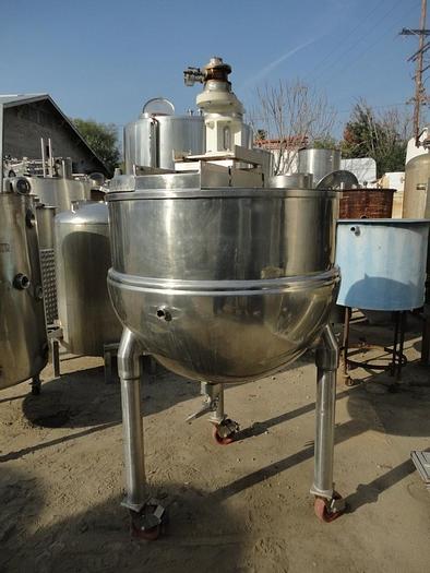 Used Kettle, 150 Gallon, S/st, Jkt, Agit, Groen, Mdl RA, 125 PSI, #S741663