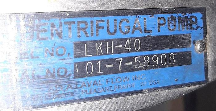 Used Pump, Centrif., 30 HP, 316 S/st, Alfa Laval, Mdl LKH40 #S742986