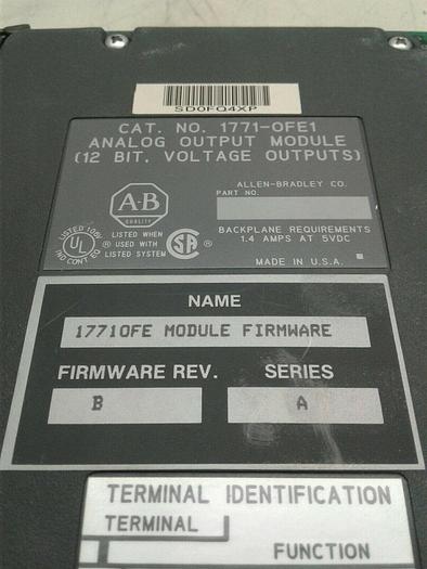 Used ALLEN BRADLEY 1771-OFE1 ANALOG OUTPUT MODULE