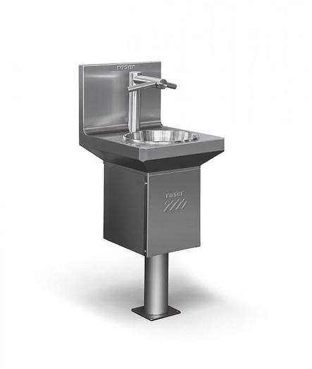 Roser Model RA00001864 Compact Floor Mounted 1 Station Washbasin with Dyson Airblade Tap