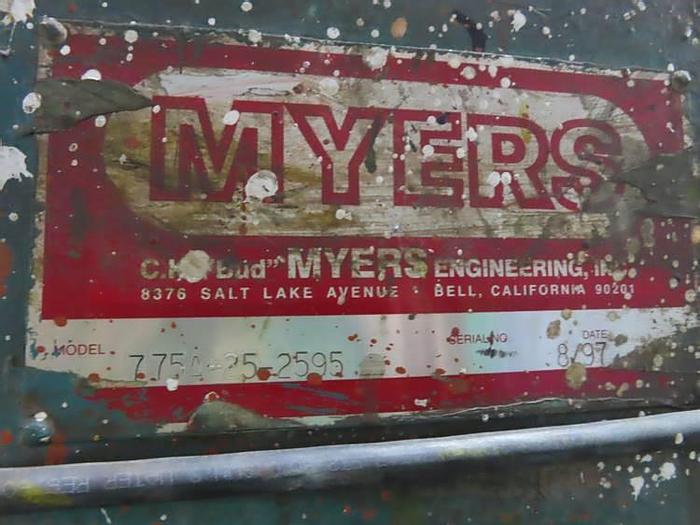 Used 25 HP MYERS HIGH SPEED DISPERSER - S/S - VARIABLE SPEED - UL LISTED