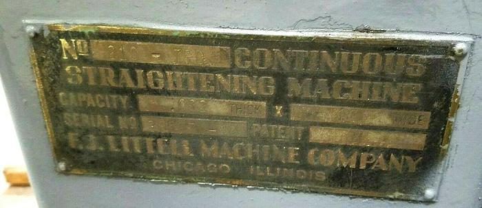 Used Littell 10" Motorized Continuous Stock Leveler Straightening Machine 110V