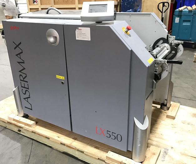Used 2004 - Lasermax / Tecnau LX550 Unwinder, 718637 w/ Airshaft (3", 5 or 6"), Serial No 04LX550014
