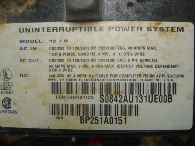 Used Powerware  Plus Model 12 / 8 UPS