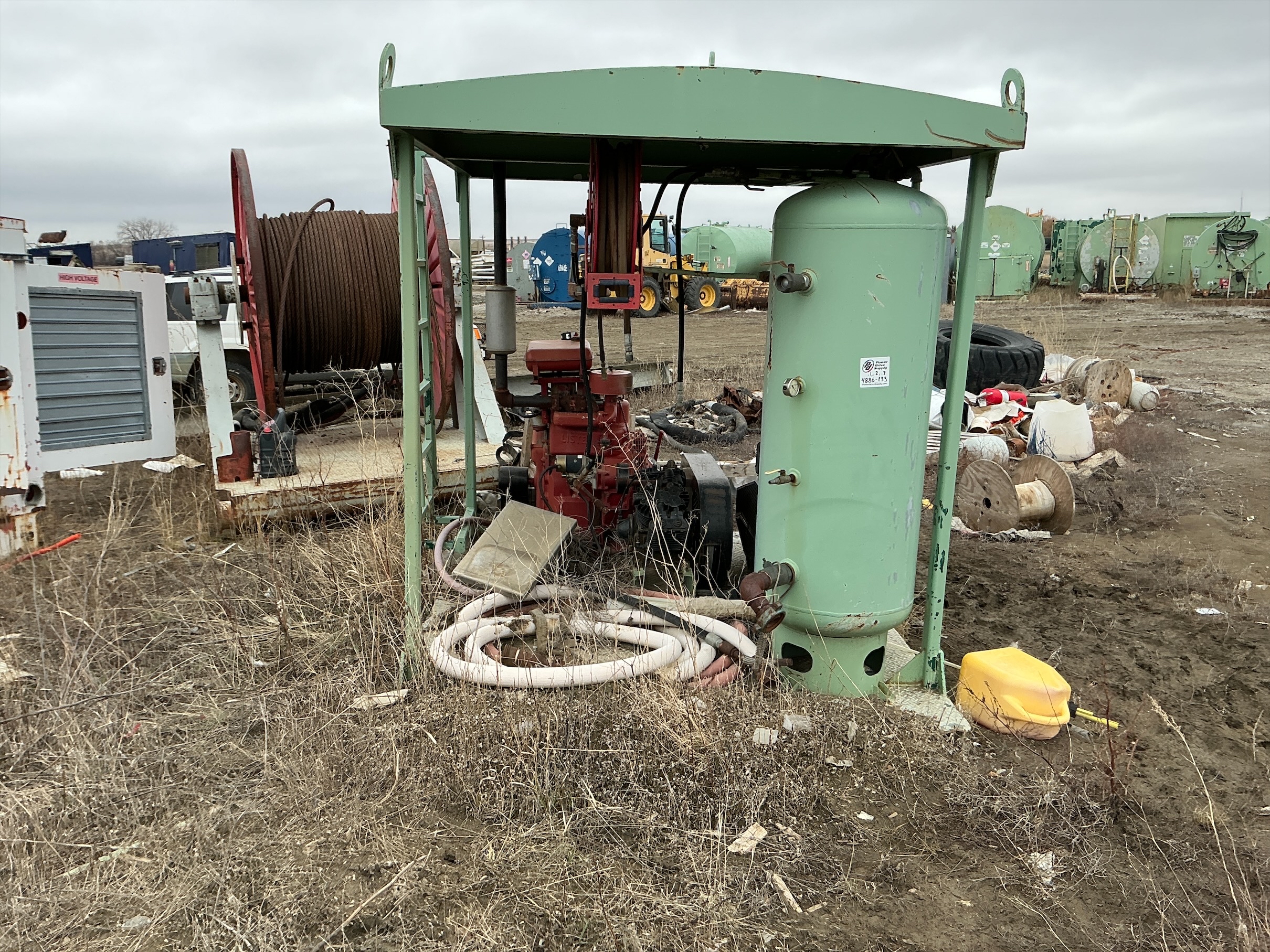 Used Welded Steel Air Compressor w/Shed 