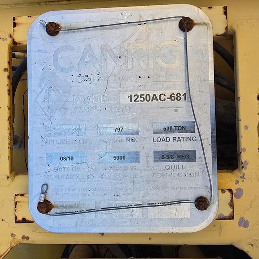 Used 2010 Canrig 1250AC-681 Top Drive