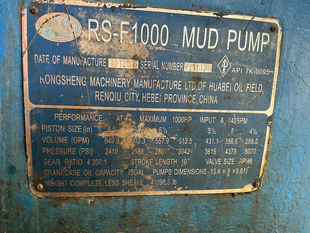 Used Mud Pump Skid Building w/ MTU Diesel Engine w/ RS-F1000 Pump
