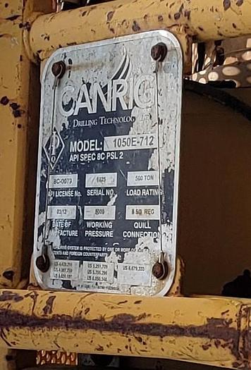 Used Canrig 1050E-712/ 500 Ton Top Drive