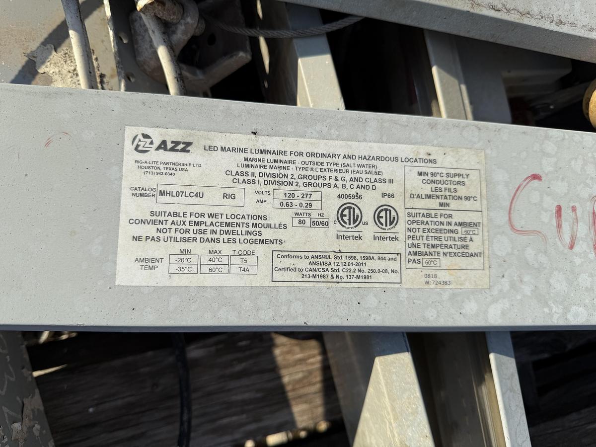 Used AZZ Led Marine Luminaire Lights for Ordinary & Hazardous Locations (QTY 12)