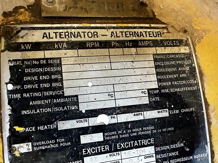 Used 2001 Cat 3508-B 800KW Generator