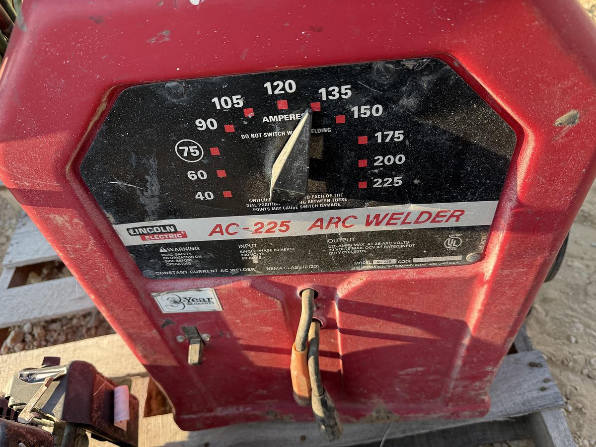 Used Lincoln Electric AC-225 ARC Welder W/Leads & Pallet Contents