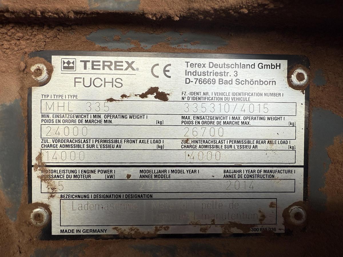 Used 2014 FUCHS MHL 335