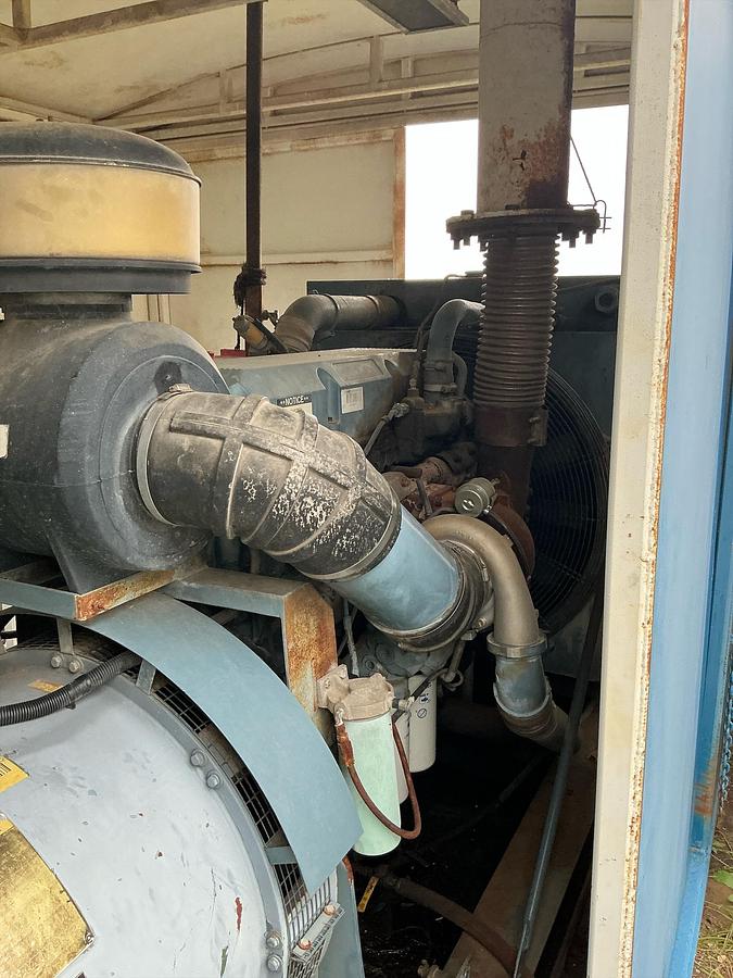 Used Detroit Series 60 Diesel Engine with Generator Skid, Switch Gear, Compressor