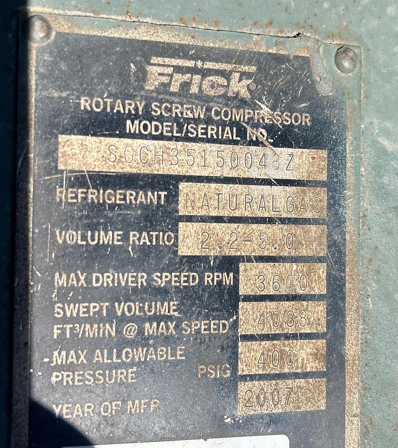 Used Frick roatery screw comprsor  SGCH3515