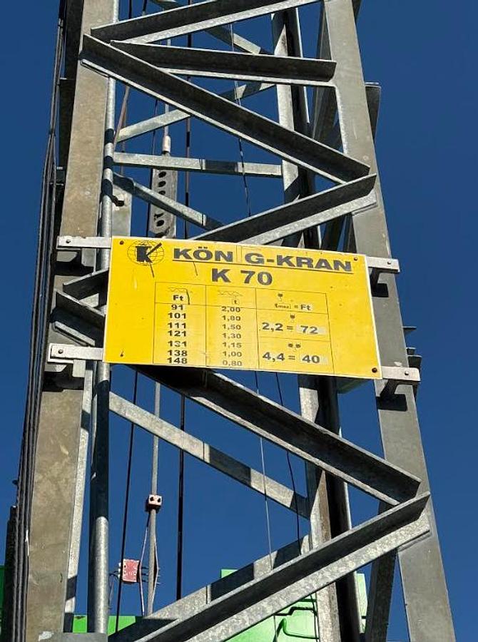 Used 2006 Koenig K-70 4.4-Ton Self-Erecting Tower Crane