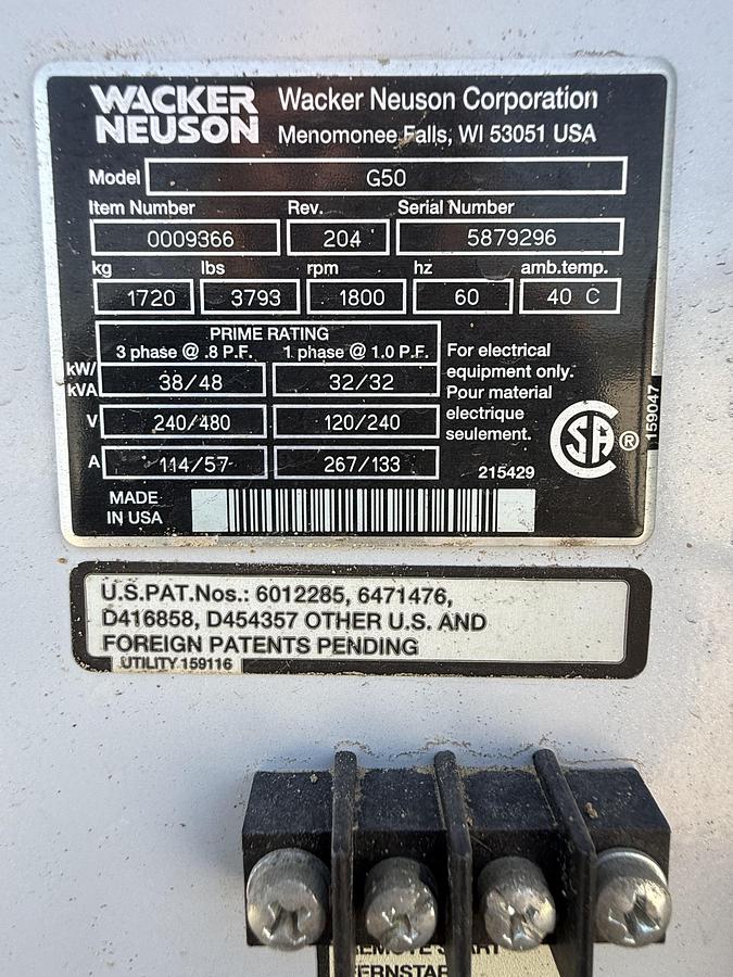 Used Wacker Neuson G50 Generator