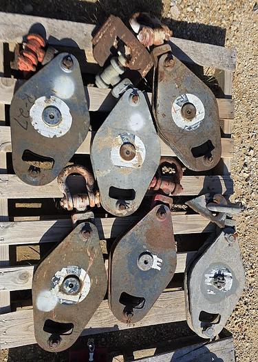 Used Mckissick Crosby SB-20 120023 20T, 10" OD, 1-1/8" Cable Snatch Blocks