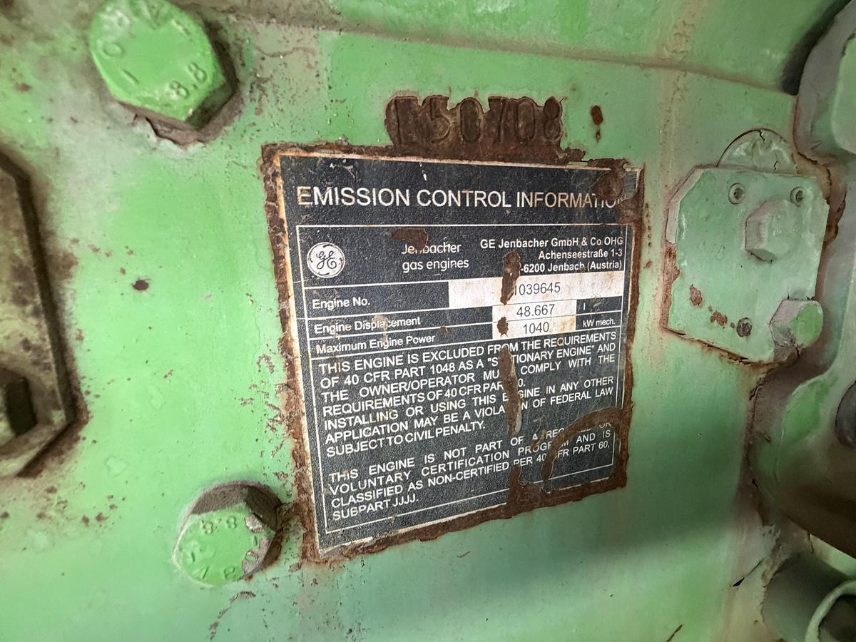 Used 2011 General Electric Jenbacher J320 Natural Gas Generator 1712KW